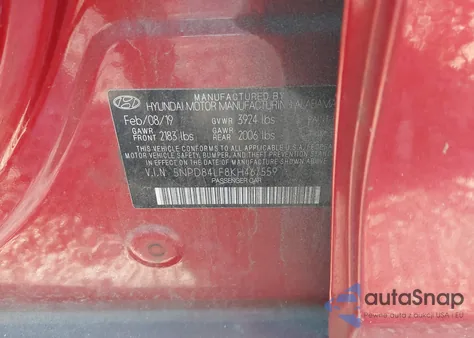 2019 Hyundai Elantra Sel z USA, uszkodzony, nr VIN 5NPD84LF8KH467559